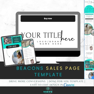 Beacons Sales Page Template: Customizable Canva Design (Digital Download)