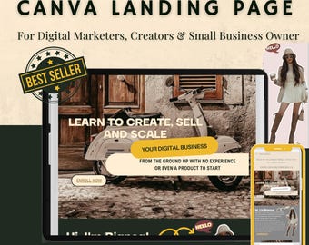 Plantilla web de Canva: Página de destino, embudo de ventas, enlace en la biografía (descarga digital)