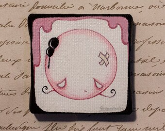 Cute tragedy painting on miniature canvas