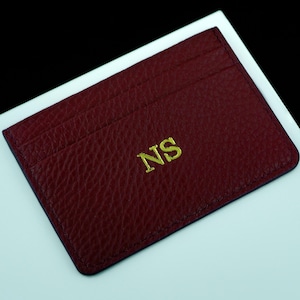 Leather Card Holder Minimalist Wallet for Men Personalized Slim Wallet Gift for Boyfriend Front Pocket Wallet Groomsmen Gift Idea