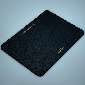 Premium Black Grainy Italian Leather MacBook Case – Custom Personalized Laptop Sleeve, MacBook Air & Pro Sleeve, Gift for Him, Gift for Her