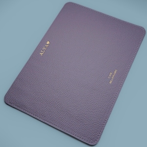 Pink Leather Laptop Sleeve – Custom MacBook Case with Name or Initials – Personalized Gift for Her – MacBook Air Pro Cover