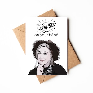 Tarjeta de bebé Moira Rose / Tarjeta de bebé nueva divertida / Tarjeta de descarga digital imprimible / Schitt's Creek