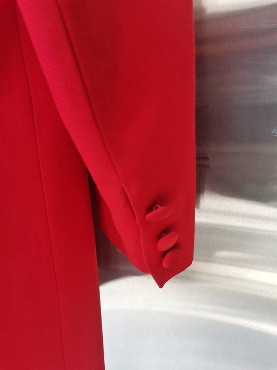 Red silk blazer Vintage red silk satin handmade w… - image 7