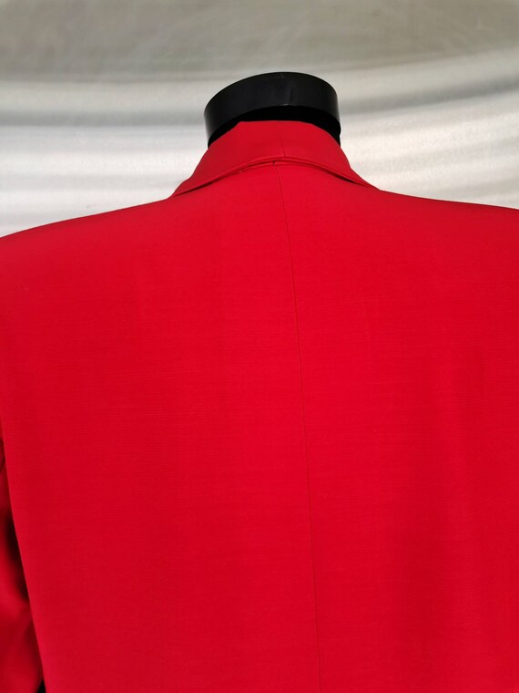 Red silk blazer Vintage red silk satin handmade w… - image 5