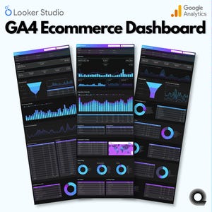 GA4 Ecommerce Dashboard Template - Looker Studio KPI & Sales Analytics Report for Online Stores