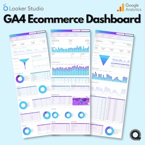 GA4 Ecommerce Looker Studio Dashboard: Light Theme Template