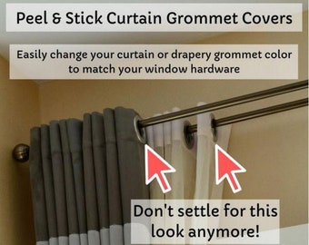 Peel and Stick Curtain Grommet Covers - Color Change Set of 16