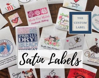 Custom Printed Satin Labels - Sew On, Iron On, Self Adhesive - Made in USA Company