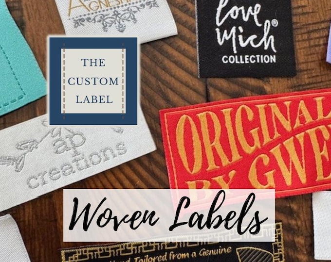 Featured listing image: Custom Woven Labels - Sew In, Iron On, Self Adhesive - USA Company