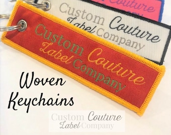 Custom Woven Keychains - Woven Key Rings - Woven Key Chains - Woven Key Fobs - Custom Key Chains - Use Your Own Artwork - Up to 8 Colors