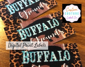 100 Printed Clothing Labels - SEW ON - Sewing Tags - Unlimited Colors - No Fray and No Fade - FREE Die Cutting