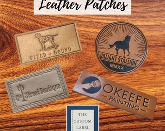 100 Leather Labels/Patches - Sew on - Iron On - Brown or Black - Made in USA