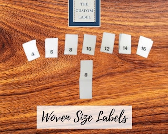 Custom Woven Size labels - Any Two Colors - Sewing Tags - A USA Made Company