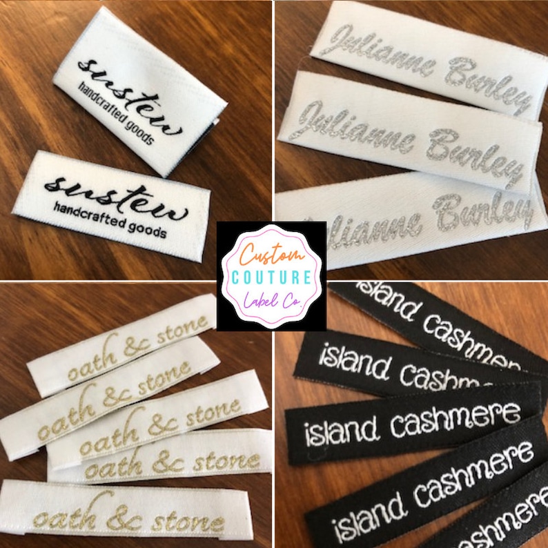 200 Custom Woven Labels Fashion Brand Labels High Density Woven Clothing Labels Sewing Tags TEXT ONLY image 6