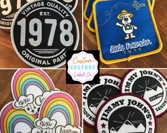 100 Custom IRON ON Patches - Your own artwork - Up to 10 Colors - A USA Company