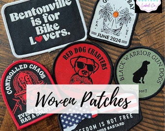 Custom Patches - Woven Patches - Sew On Patches - Iron On Patches - Hook and Loop Patches - Velcro Brand Backed Patches - A USA Company