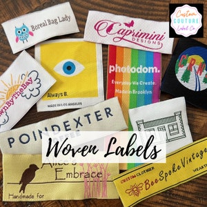 Custom Woven Labels - 50 - Woven Clothing Labels - Your Own Artwork - Up to 8 Colors - Made in the Usa