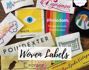 Custom Woven Labels - 50 - Woven Clothing Labels - Your Own Artwork - Up to 8 Colors - Made in the Usa