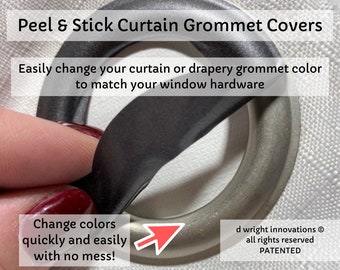 Peel and Stick Curtain Grommet Covers - Color Change Set of 16