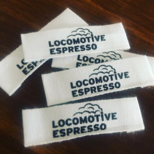 3000 Cotton Labels-1.5 or 2 width White or Natural Cotton Twill Printed Clothing Labels Sewing Tags ONE Color Imprint Made in USA image 6