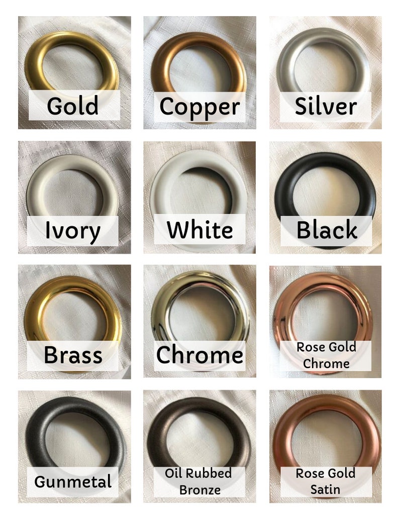 Peel /& Stick CurtainDrapery Grommet Covers Set of 16 Easily Change the Color of Your Curtain Panel Grommets to Match Your Curtain Rod