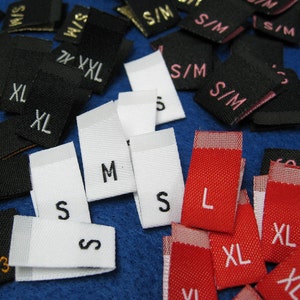 50 Woven Size Labels Clothing Labels Sewing Tags Choose - Etsy