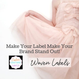 100 Custom Woven Labels - Fashion Brand Labels - Woven Clothing Labels - Your Own Artwork - Up to 8 Colors - Made in the Usa