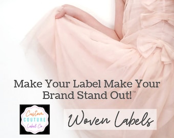 100 Custom Woven Labels - Fashion Brand Labels - Woven Clothing Labels - Your Own Artwork - Up to 8 Colors - Made in the Usa