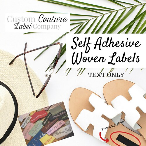 100 SELF ADHESIVE shops Woven Labels - Woven Clothing Labels - Your Own Artwork - Up to 8 Colors - Made in the Usa