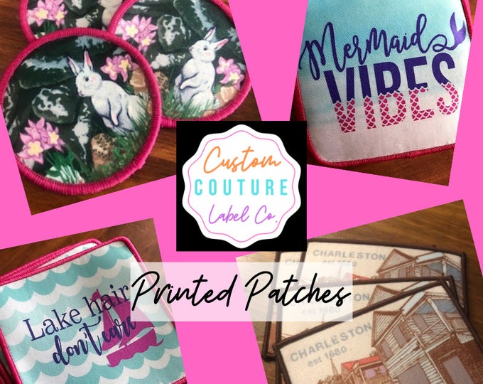 Featured listing image: Custom Patches - Printed Patches - Dye Sub Patches - Sew On Patches - Iron On Patches - Hook and Loop Patches - Velcro Brand Backed Patches