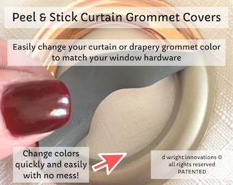 Peel & Stick Curtain/Drapery Grommet Covers - Easily Change the Color of Your Curtain Panel Grommets to Match Your Curtain Rod - Set of 16