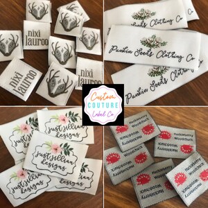 Custom Woven Labels Fashion Brand Labels Woven Clothing Labels Damask Labels USING YOUR ARTWORK Up to 8 Colors Made in the U S A imagem 2