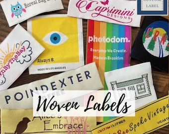Custom Woven Labels - Sew In, Iron On, Self Adhesive - USA Company
