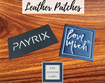 100 Leather Labels/Patches - Sew on - Iron On - Brown or Black - Made in USA