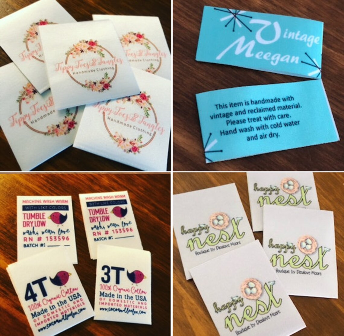 Custom Satin Labels Smooth Satin Clothing Labels Sewing Etsy