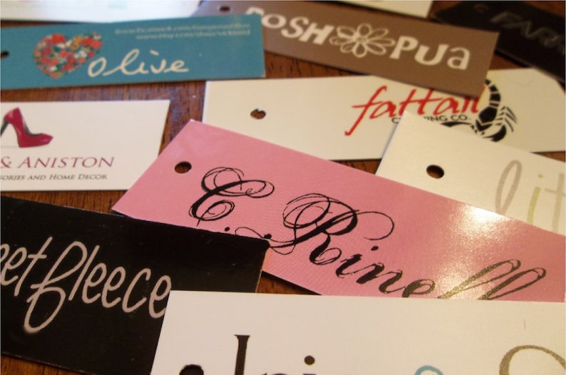 500 Custom Printed Thin Hang Tags Super Thick 15pt Cardstock Professionally Printed 1 x 2.75 inches Great High End Quality