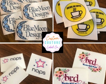 100 Printed Clothing Labels - SEW ON - Sewing Tags - Unlimited Colors - No Fray and No Fade - FREE Die Cutting