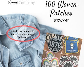 100 Custom SEW ON Patches - Your own artwork - Up to 10 Colors - A USA Company