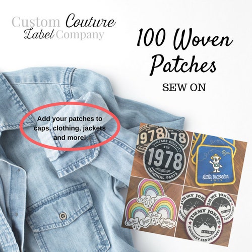 100 Custom SEW ON Patches - Your own artwork - Up to 10 Colors - shops A USA Company