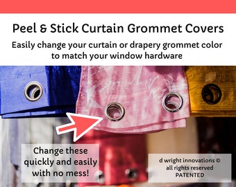 Peel & Stick Curtain/Drapery Grommet Covers - Easily Change the Color of Your Curtain Panel Grommets to Match Your Curtain Rod - Set of 16