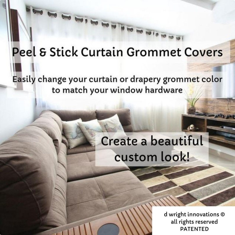 Peel & Stick Curtain/drapery Grommet Covers Easily Change Etsy