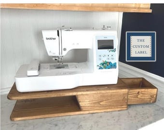 Handcrafted Solid Pine Sewing/Embroidery Machine Free Arm Riser with Drawer