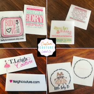 1200 Satinband-Kleidungsetiketten - Nähen Tags - Sublimierte Etiketten - UNBEGRENZTE FARBEN - Eine Firma aus den USA