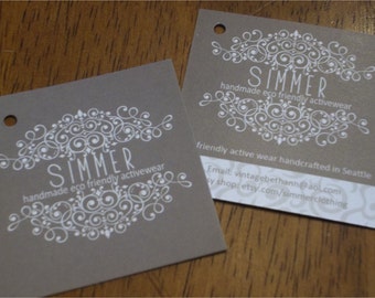 250 Custom Printed 2" Hang Tags  - Great High End Quality - Professionally Printed - Super Thick 14pt Cardstock