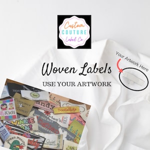 100 Custom Woven Labels - Fashion Brand Labels - Woven Clothing Labels - Your Own Artwork - Up to 8 Colors - Made in the Usa