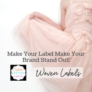 100 Custom Woven Labels - Fashion Brand Labels - Woven Clothing Labels - Your Own Artwork - Up to 8 Colors - Made in the Usa