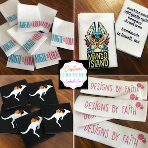 100   Custom Woven Labels - Fashion Brand Labels - Woven Clothing Labels - Your Own Artwork - Up to 8 Colors - Made in the Usa