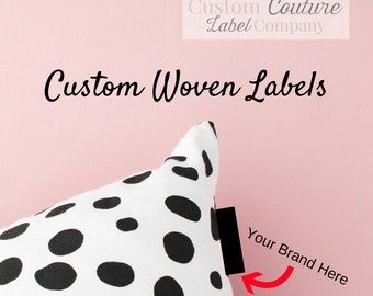 100   Custom Woven Labels - Fashion Brand Labels - Woven Clothing Labels - Your Own Artwork - Up to 8 Colors - Made in the Usa