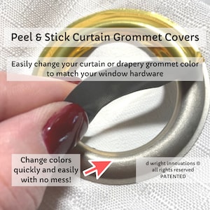 Peel & Stick Curtain/Drapery Grommet Covers - Easily Change the Color of Your Curtain Panel Grommets to Match Your Curtain Rod - Set of 16